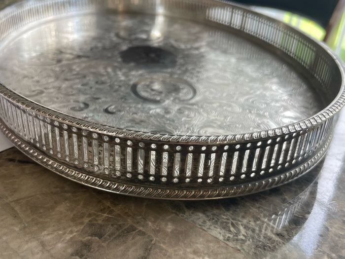 silver plated on copper sheffield oval tray