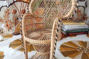 Wicker plant stand / peacock chair for dolls