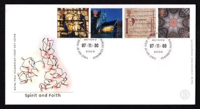 2000 Great Britain Millennium Projects 11th Series "Spirit and Faith" Commemorative Stamps Royal Mail Addressed First Day Cover (FDC).