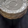 8 Piece Set of Very Old Unmarked Aynsley Bone China Plates in the Golden Crocus Pattern Gold Trim, Image 3