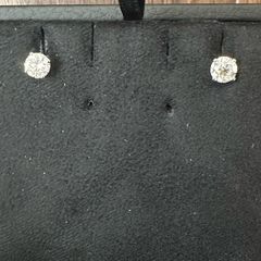 Pair of brilliant diamond earrings - total carat .82