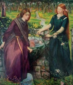 An Original Rare Print from Picture Relics - Dante's Vision of Rachel & Leah (1875) by Rossetti