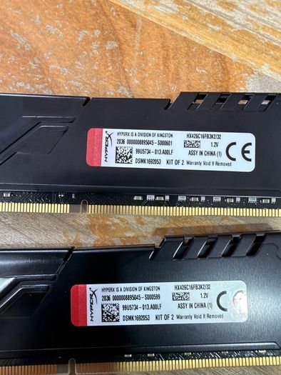 Hyperx Fury 32gb (2x16) Hx426c16fb3k2/32 Ddr4-2666 Cl16 Dimm Kit