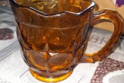 Large Vintage Heavy Art Deco Style Amber Glass Jug, Postage Available or Collection on all my items