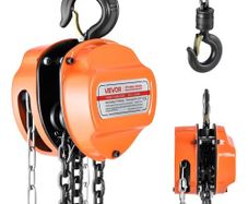 Hand Chain Hoist, 1 Ton Capacity, Manual Chain Block with Upgrade G80 Galvanized Chain, 6 m Lifting Height, Heavy Duty Pulley Hoist for Garage