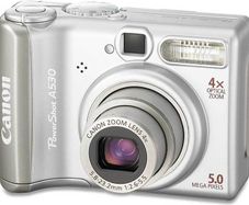 Canon PowerShot A530 Silver 5.0MP 4x Optical Zoom DIGIC II AiAF