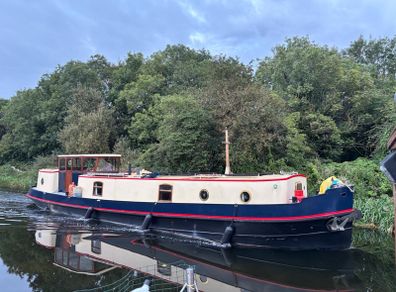 52' Sagar Marine widebeam barge for off grid living