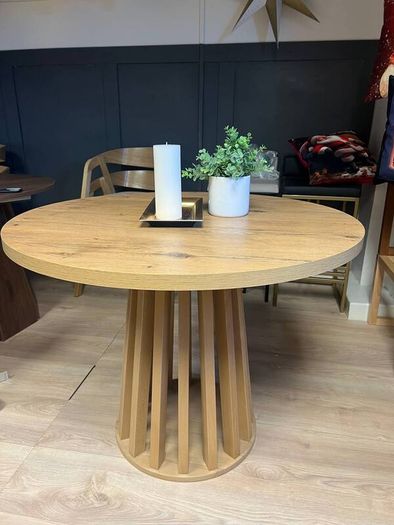 Tovo Extendable Round Dining Table Laminated 100-140cm