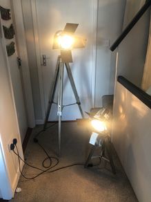 Film light set (Grey wood and chrome) 2 Lamps
