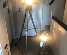 Film light set (Grey wood and chrome) 2 Lamps