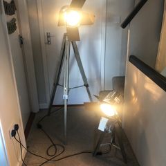 Film light set (Grey wood and chrome) 2 Lamps