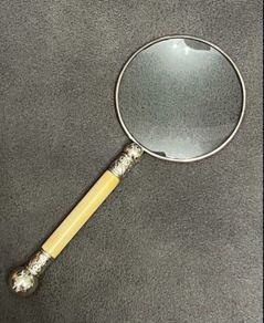Sterling Silver frame ivory handle magnifier