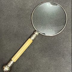 Sterling Silver frame ivory handle magnifier