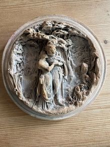 Antique Meerschaum hand sculpted circular plaque