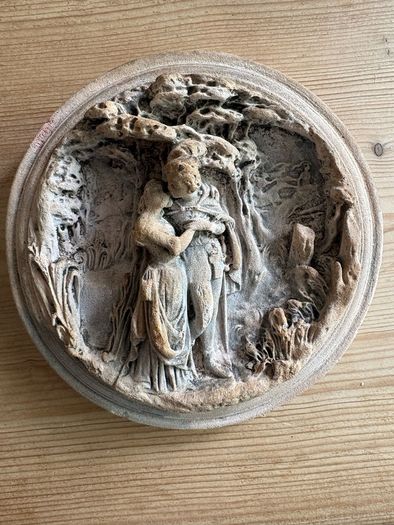 Antique Meerschaum hand sculpted circular plaque
