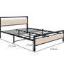5ft King Bed Frame with Wooden Headboard,Heavy Duty Metal Platform Bed Frame King Bed Base No Box Spring Needed,Metal Slats Support Underbed Storage Space,OAK,150x200cm Image 6
