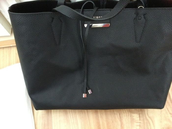 GUESS Bobbi reversible black velvet tote