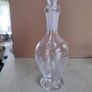 Vintage Hand Blown Cut Glass Set of 2 Small Glass Decanters for Oil and Vinegar or wine carafe. Image 3