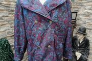 vintage Panache 80s purple floral coat large