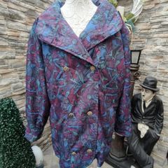 vintage Panache 80s purple floral coat large