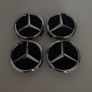 Mercedes 75mm Black Wheel Centre Caps - Set of 4 Image 2