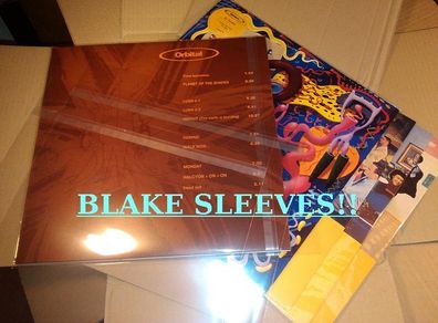 200 x BLAKE SLEEVES! 12 Inch LP Album & Single Vinyl Record Covers Crystal CLEAR plastic Outer sleeves - WITH FLAP SEAL