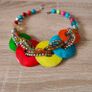 Chunky Shell Rings Multi Strand Braided Bead Statement Collar Necklace Image 2