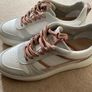 Ladies leather runners white, pink and grey Image 3
