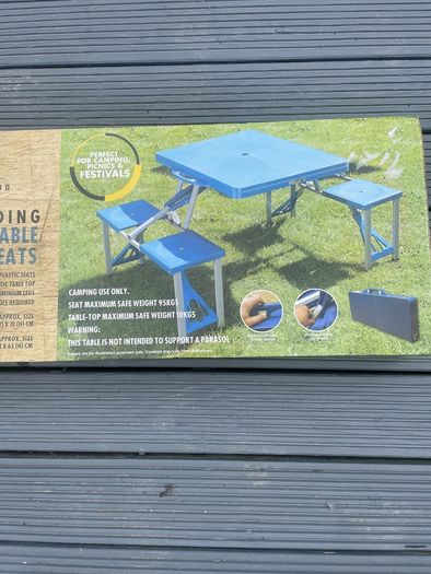 Festival Picnic Table with Folding Chairs