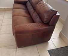 Brown Sofitalia Italian Top grade leather  3 seater sofa.