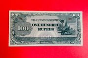 Japanese  Invasion  Money  BURMA  100 RUPEES  1942 WORLD WAR 11 ( Uncirculated )