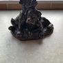 Heriditoes Bronze Cold Cast Resin Pair Boxer Puppies VGC Image 3