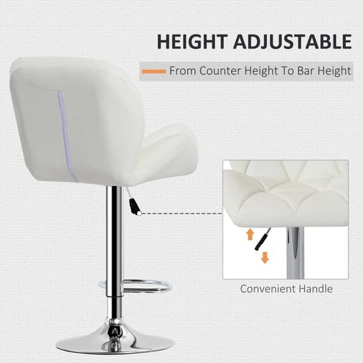 NEW SALE | PU Leather Rhombus Design Bar Stool with Adjustable Height