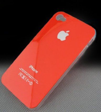 Apple iPhone 4 Red Hard Logo Back Case Free Screen Protector