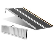 Portable Wheelchair Ramp, 121.9 cm 362.9 kg Capacity, Non-Slip Aluminum Folding Threshold Ramp (Length: 48 inch)