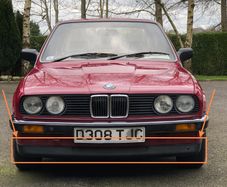 Original OEM 1986 BMW E30 Front Spoiler Lip Skid Apron and Engine Pan 51 71 1933 492.9 P