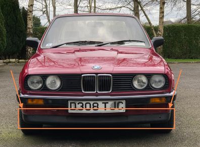 Original OEM 1986 BMW E30 Front Spoiler Lip Skid Apron and Engine Pan 51 71 1933 492.9 P