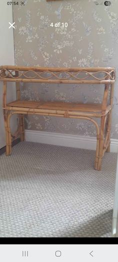 Mid century bamboo wicker console table