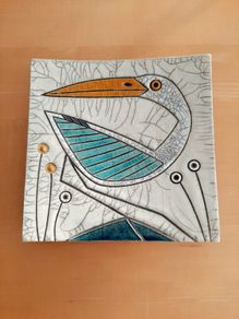 Thomas Wollen Raku wall plate