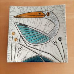 Thomas Wollen Raku wall plate