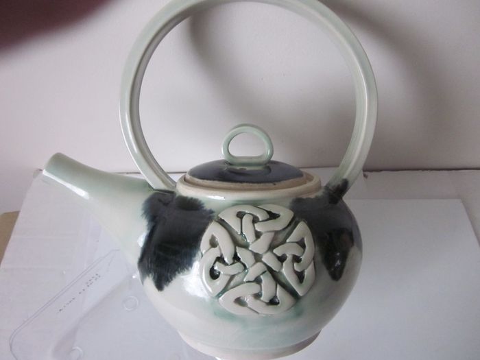 Ceramic Celtic Teapot from Ken Watters Pottery Listowel Co. Kerry.