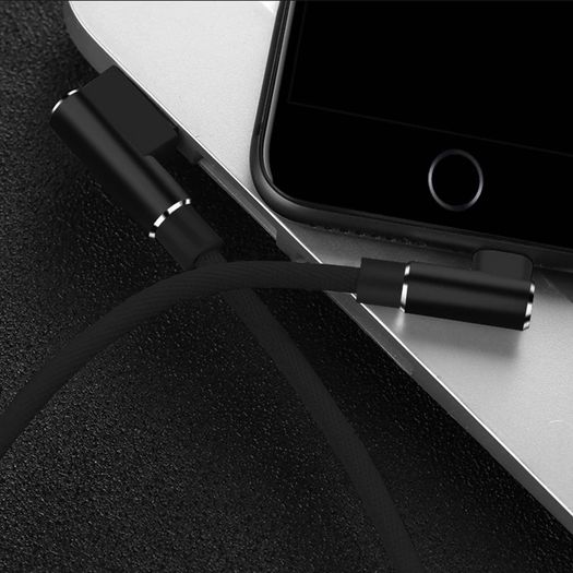 NOHON 3M Apple 3A Lightning Fast Charger & Data Sync 90 Degree Elbows Nylon Braided Cable (Brand New/Warranty)