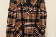 Check Fur Collar Winter Coat