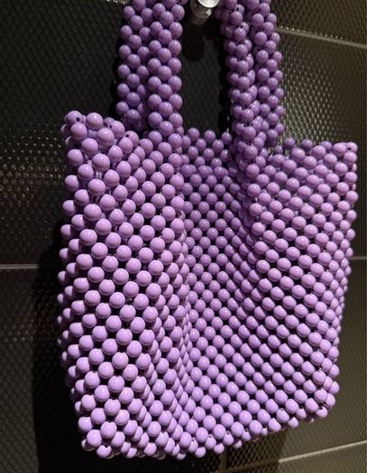 Purple Acrylic Beaded Tote Bag!