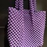 Purple Acrylic Beaded Tote Bag! Image 4