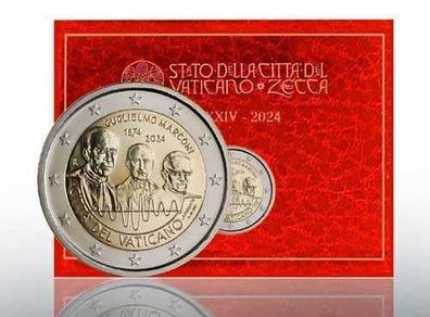 Vatican 2024 2 Euro Commemorative Coin  Guglielmo Marconi