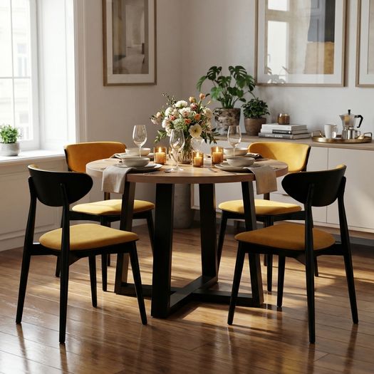 FLEXI 90 Extendable Round Dining Table from 90cm to 130cm  Laminated