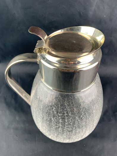 Mid Century crackled glass jug