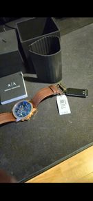 Armani Exchange AX2508 Rose Gold Plated Brown Leather Strap Watch