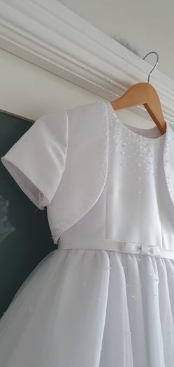 LITTLE FOLK communion dress, bolero, veil, bag, shoes, socks, gloves Sz 8 years - Rrp 450 in total